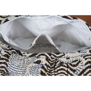 Juego de Bolsas Acolchadas de Algodón 3 en 1 Hechas a Medida con Cierres para Boutiques, Tiendas Minoristas y Regalotecas, Bolsas Acolchadas Kantha con Estampado Étnico - Product Image 6