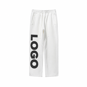 Custom Light Blue <b>Mens</b> Straight Leg <b>Fleece</b> Sweatpants Drawstring Waist Relaxed <b>Lounge</b> <b>Pants</b> Wholesale USA UK EU Apparel Buyer - Product Image 2