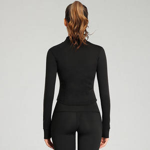 Women's Full Zip Thermal Training Running <b>Jacket</b> Quick Dry Comfort Slimming Tennis Jogging <b>Workout</b> 2 Piece Set Sport Bra Solid - Product Image 4