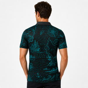 Men's Custom Sublimation <b>Sports</b> <b>Polo</b> Shirt Quick Dry Breathable Golf Tee Vintage Nautical Map Printing Short Sleeve Activewear - Product Image 4