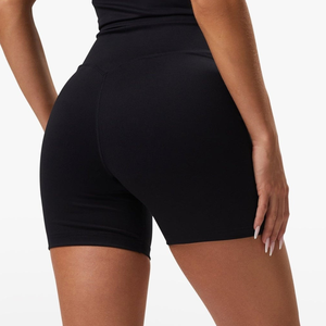 Shorts Deportivos Negros de Cintura Alta para Mujer, Ropa Deportiva Elástica para Gimnasio, Entrenamiento, Ejercicio, Rendimiento Deportivo, Uso Diario - Product Image 3