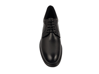 Chaussures habillées en cuir véritable noir pour hommes, style Oxford, à bout pointu, à lacets, pour le bureau et la carrière, couleur unie, semelle extérieure en caoutchouc, toutes saisons