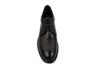 Zapatos Oxford de Vestir para Hombre, de Cuero Genuino Negro, Punta Redonda, con Cordones, para Oficina y Carrera Profesional, Color Sólido, Suela de Goma, para Todas las Temporadas - Product Image 1