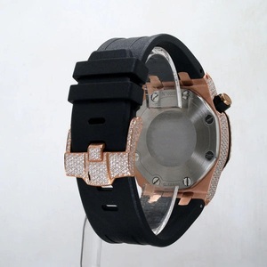Luxury men's Stainless Steel Watch With <b>Chronograph</b> Analog Quartz Movement Round Case Silicone Band Buckle Clasp - Product Image 3