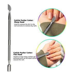 Coupe-cuticules avec repousse-cuticules, pince à cuticules, lames tranchantes en acier inoxydable argenté, outils de manucure - Product Image 6