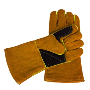 Reinforced Cowhide Split Leather Gloves Anti-Heat Anti-Vibration Heavy Duty Welding Firefighting Safety <b>Cuff</b> Cotton Hand <b>Arm</b> - Product Image 5