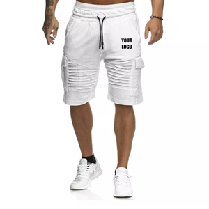 Pantalones Cortos Casuales para Hombre, Corte Ajustado, Deportivos, de Playa, 100% Algodón, Transpirables, Antiarrugas, Ecológicos, con Cordón Ajustable, a la Moda - Product Image 1