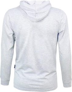 Sudadera con Capucha para Hombre, Color Gris Claro, Manga Larga, Corte Regular, Informal, Tejido de Punto, Algodón, Color Sólido, para Otoño - Product Image 3