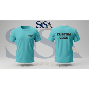 T-shirt Aqua personnalisé pour homme, coupe ample, en coton, vêtement de sport, grammage lourd, étiquette personnalisée, fabrication technique, tailles 2XL à 6XL - Product Image 1