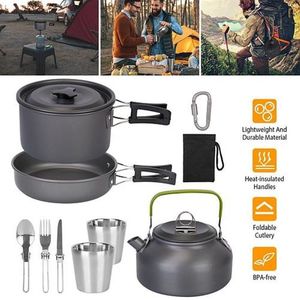 Ensemble d'ustensiles de cuisine d'extérieur en aluminium pour randonnée pique-nique camping-casseroles et réchauds - Product Image 5
