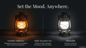 Lanterne LED rétro pour camping et jardin, 3 modes, étanche IP44, résistante aux chutes, résistante à l'usure, rechargeable par Type-C, haute luminosité, imitation - Product Image 5