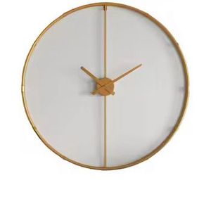 Horloge murale minimaliste moderne en métal noir, design à cadre ouvert avec aiguilles dorées, mouvement à quartz silencieux pour décoration de bureau de luxe - Product Image 6