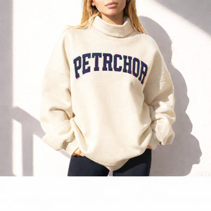 Sweat-shirt décontracté à col montant et manches longues pour femme, personnalisé avec logo professionnel, respirant, pour l'automne - Product Image 2