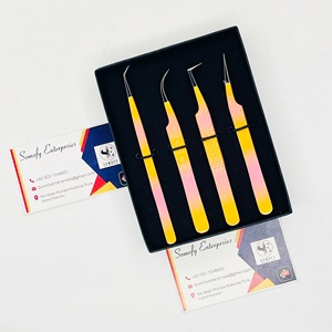 Pinces à épiler professionnelles en acier inoxydable à marque privée, anti-magnétiques, à pointe arrondie, lisses, précises, durables, de haute qualité, 10 mm - Product Image 4