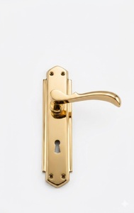 wholesale brass polish finish lever door <b>handle</b> solid brass <b>handle</b> <b>lock</b> set - Product Image 2