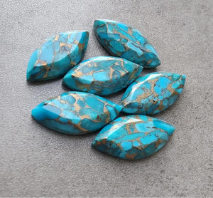 พลอยเทอร์ควอยซ์สีน้ำเงินแท้ทรงมาร์คีส์เจียระไนแบบเฟสเซต – พลอยเม็ดเดี่ยวสำหรับทำแหวนและเครื่องประดับ - Product Image 6