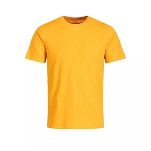Vente en gros de chemises pour hommes de qualité supérieure, prix bas, grandes tailles, 100% coton, couleur jaune, col rond, été - Product Image 1