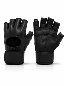 Gants de fitness unisexes en cuir avec logo personnalisé, demi-doigts, antidérapants, respirants, pour musculation et entraînement en salle de sport, fermeture rapide - Product Image 1