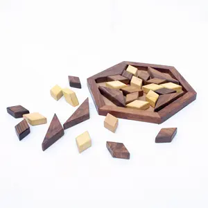 Портативный деревянный шестиугольник головоломки 6 "X 6"