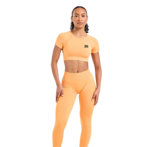 Top Corto sin Costuras para Mujer, Camiseta Deportiva de Alta Elasticidad, Transpirable, para Yoga, Gimnasio, Ropa Deportiva, Ropa de Entrenamiento, Personalizada OEM ODM - Product Image 1