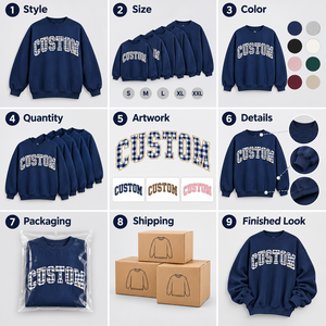 Sudadera de algodón grueso de alta calidad con hombros caídos, bordado personalizado de parche de chenilla a cuadros, corte holgado para mujer, venta al por mayor - Product Image 3
