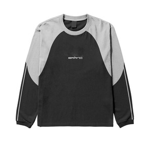 Mens long sleeve shirt GSM premium cotton polyester panel design custom <b>logo</b> print 100% cotton T-shirt for men loose fit printed - Product Image 1