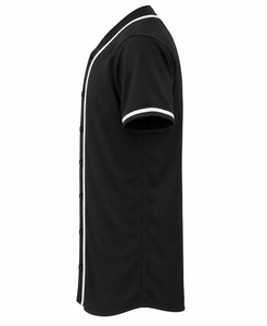 Maillot de baseball noir pour hommes, uniforme de softball à manches courtes, col en V, 100% Polyester, séchage rapide, nom et numéros d'équipe personnalisés - Product Image 4