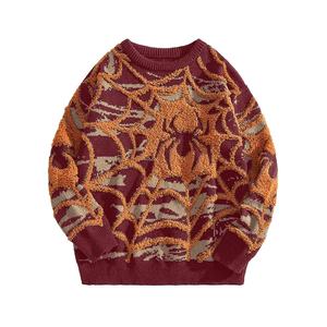 Suéteres de punto Mohair con logotipo personalizado para hombre, cuello redondo, hombros caídos, transpirables, antiencogimiento, antiarrugas, cierre de Jersey de invierno - Product Image 1