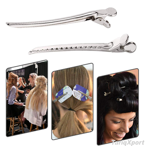 Pinzas de Pelo de Cocodrilo Metálicas de Alta Calidad, Pinzas de Pico de Pato para Estilismo de Salón, Juego de 12 Unidades Plateadas - Product Image 3
