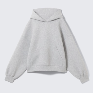 Sweat-shirt à capuche surdimensionné pour femme, couleur unie, tricoté en coton, manches longues, respirant, pour l'automne - Product Image 5