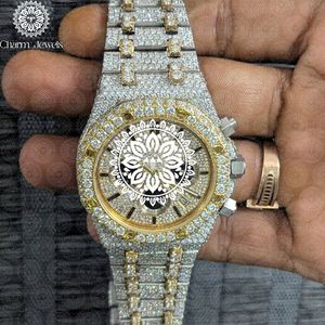 Montre de luxe pour homme Charm Jewels avec diamants, boîtier carré de 40 mm, mouvement mécanique analogique, chronographe, résistance à l'eau 10 bars, date automatique - Product Image 6