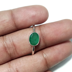 Natural Emerald Gemstone <b>Ring</b>, 925 Sterling Silver <b>Ring</b> for Women, Handmade Emerald Jewelry, <b>Adjustable</b> Statement <b>Ring</b> - Product Image 6