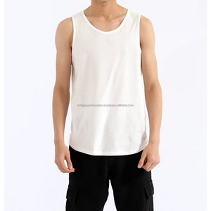 <b>Mens</b> Undershirt Crew Neck Sleeveless Polyester/Cotton Knitted Breathable Compression Fit Gym Workout - Product Image 3