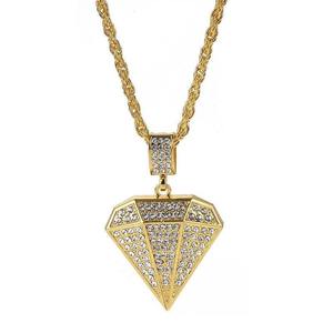 Collar con Colgante Geométrico de Moissanita Redonda con Corte Brillante, Chapado en Plata y Oro, Estilo Hip Hop, Joyería Hecha a Mano, Regalo Unisex - Product Image 2