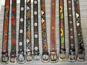 Nouvelle arrivée Ceintures en cuir de haute qualité usinées à la main Sculpture Ceintures élégantes de couleur marron - Product Image 6