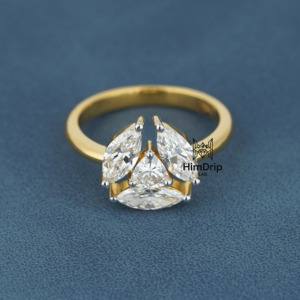 HimDrip LAB. Men's Marquise Cut Lab Grown Diamond Engagement Ring Yellow Gold Luxury IGI Anniversary <b>Wedding</b> Gift Party - Product Image 3