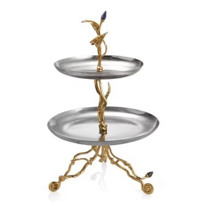 Support à gâteau rotatif à plusieurs niveaux en métal pour la présentation de desserts, support à gâteau en aluminium à plusieurs niveaux pour la décoration de fête d'anniversaire - Product Image 3