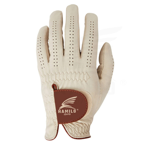 High Quality Genuine Leather Men's Golf Gloves with <b>Adjustable</b> Wrist <b>Strap</b> Custom Logo Solid Colors Made in Pakistan for Sports - Product Image 2