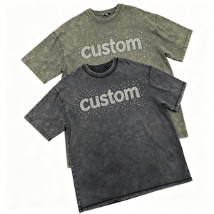 T-shirt à manches courtes pour homme, blanc, motif à pois en strass, col rond, coupe classique, style streetwear - Product Image 5