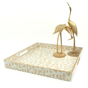 Bandeja de Servicio para Bodas de Resina Art Deco con Diseño de Plantas Beige - Product Image 3