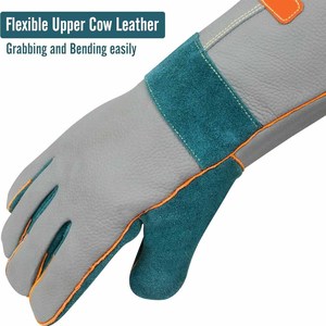 Gants de soudure en cuir pleine fleur et croûte de cuir, nouveau design, avec logo personnalisé, résistants à l'abrasion et à la chaleur, pour la lutte contre les incendies, la grillade et le barbecue - Product Image 5