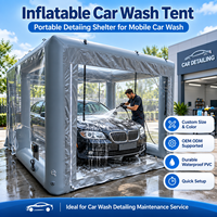 Tente de lavage de voiture gonflable grise : Votre spa automobile extérieur privé pour un detailing sans désordre, imperméable et résistant aux UV