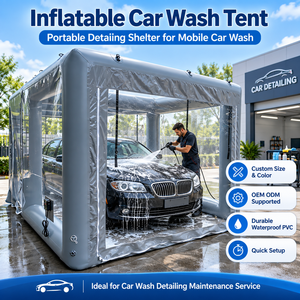 <span class=keywords><strong>Tente</strong></span> de lavage de voiture <span class=keywords><strong>gonflable</strong></span> grise : Votre <span class=keywords><strong>spa</strong></span> automobile extérieur privé <span class=keywords><strong>pour</strong></span> un detailing sans désordre, imperméable et résistant aux UV - Product Image 1