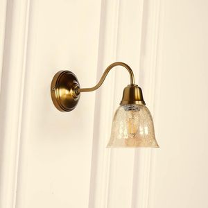 <b>Antique</b> Brass Wall <b>Lamp</b> with Crackled Golden Cup Glass Wall Light for Living Room Bedroom Home Decor - Product Image 3