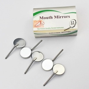 INSTRUMENTS CHIRURGICAUX BAFA BSI-MM-204 12 pièces/boîte Miroirs dentaires en acier inoxydable avec surface avant revêtue de rhodium noir pour diagnostic - Product Image 2