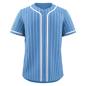 Custom Baseball Jersey White <b>Red</b> Striped Short Sleeve Button Front Unisex Adult Breathable Polyester Sport Apparel - Product Image 6