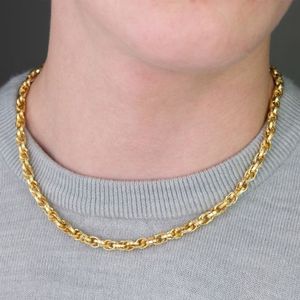 Collar de Cadena de Eslabones de Cuerda Trenzada en Tono Dorado para Hombre y Mujer - Product Image 3