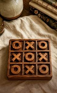 Juego de Mesa Tic Tac Toe de Madera con Diseño Único, Clásico Juego de Tres en Raya con Bloques X y O Impresos - Product Image 4