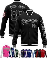 Veste universitaire en satin brodé de haute qualité pour hommes, veste en satin de laine tendance, col montant, boutons, coupe-vent, respirante, toutes tailles