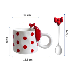 Taza de Cerámica para Té y Café de 420 ml con Cuchara, Apta para Agua Caliente y Fría, Taza para Leche - Product Image 4